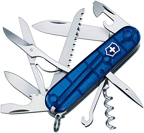 Victorinox Taschenmesser Huntsman (15 Funktionen, Schere, Holzsäge, Korkenzieher) Blau