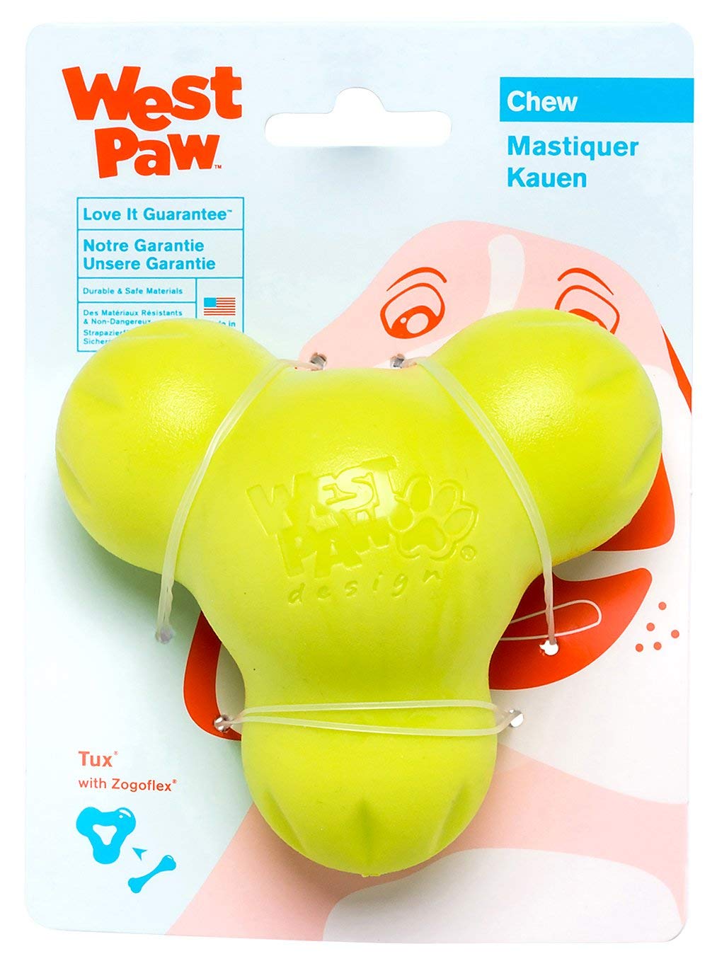 West Paw Design Hundespielzeug Zogoflex Tux, Größe L, apfelgrün