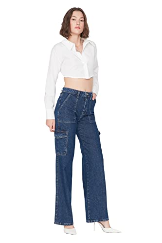 TRENDYOL Frauen Hohe Taille Wide Leg Regular Fit Jeans