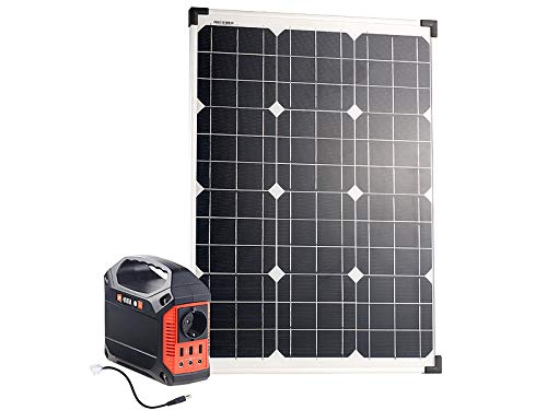 reVolt Powerbank Generator: Powerstation & Solar-Generator, 60-W-Solarpanel, 155 Wh, 12 & 230 V (Stromgenerator Solar)