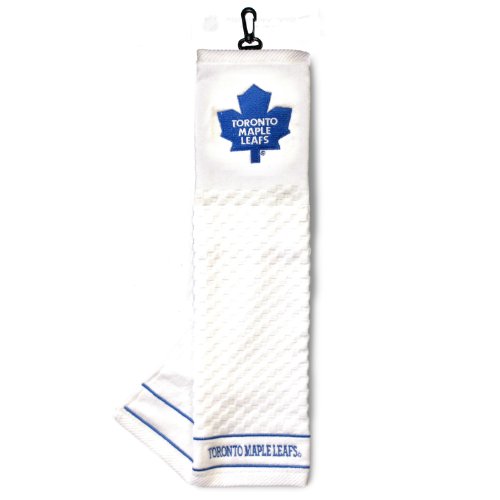 Team Golf NHL Toronto Maple Leafs Besticktes Golf-Handtuch, Besticktes Golf-Handtuch, Kariertes Scrubber-Design, gesticktes Logo