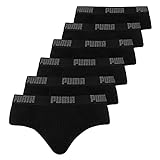 PUMA Basic Brief Men Herren Unterhose Pant Unterwäsche 6er Pack, Farbe:230 - Black/Black, Bekleidungsgröße:L