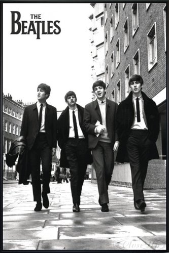 Close Up Beatles Poster (93x62 cm) gerahmt in: Rahmen schwarz