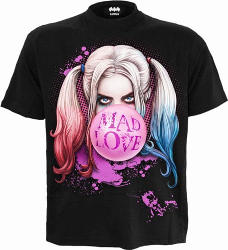 dc comics - Harley Quinn - Mad Love - T-Shirt mit Print auf der Vorderseite - Schwarz - XL