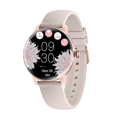 LUNIQUESHOP Smartwatch LSFIT Rose, Connected Watch Woman, Tracking Herzfrequenz, Schlaf, Blutdruck, Connected Armband, Android/iOS