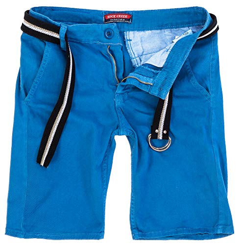 Rock Creek Herren Chino Shorts Hose Kurz Chinoshorts Inkl Gürtel Männer Sommer Bermuda Stretch Rc-2133 40 Hellblau