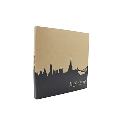 Fotoalbum 60 Seiten – traditionelles Reisealbum England – schwarzes Fotoalbum mit 60 weißen Seiten – Fotoalbum Travel England – hergestellt in Frankreich