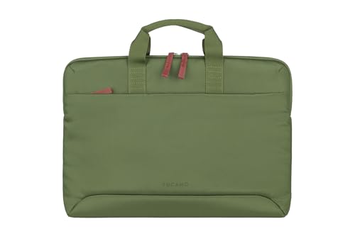 Tucano Smilza Nylon Tasche für MacBook Pro 16 Zoll und 15,6 Zoll PC mit stoßabsorbierender Polsterung und abnehmbarem Schultergurt – Grün