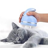 Pet Scalp Massager, Handheld Intelligent USB Wiederaufladbare Aufladung wasserdichte 3D-Kopfmassage Katzen Automatic Massager Head Scratcher für Haar- und Stressabbau(Blau)