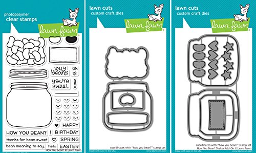 Lawn Fawn - How You Bean? - Clear Stamp & Dies Set - Includes One Stamp & Two Dies - Bundle Of 3