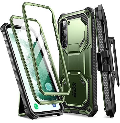 i-Blason Armorbox Series Hülle für Samsung Galaxy S23 5G Bumper Case mit 2 Vorderseite (ohne Displayschutz + mit Displayschutz) 2023 Ausgabe (Grün)