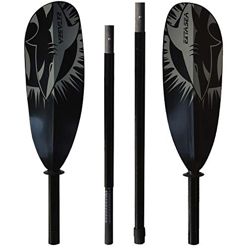 ExtaSea Tour Vario Fiberglas Doppelpaddel 4-teilig | schwarz-grau | 220-230 cm