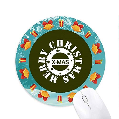 Happy Christmas Celebration Mousepad Round Rubber Maus Pad Weihnachtsgeschenk