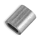 HEAVYTOOL Pressklemme 5mm Aluminium für Drahtseil 5mm [100 Stück] DIN EN 13411-3 (DIN 3093) | Presshülsen, Alu Klemme Stahlseil Draht Seilverbinder