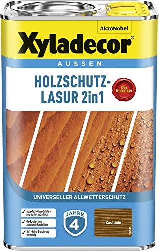 Xyladecor Holzschutzlasur Kastanie 4 l Außen Imprägnierung Holzschutzmittel