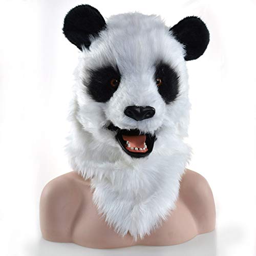 WINPSHENG-Maske für Erwachsene Halloween-Party-Umzug Mund Panda Maske Brute Fursuit Maske Fauna Karneval Panda-Masken (Color : White)
