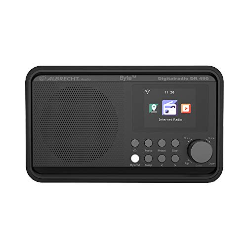 Albrecht DR490 Hybridradio mit Farbdisplay, Internet, DAB+, UKW, Radiosteuerung via App, Farbe: schwarz