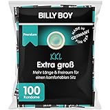 Billy Boy Extra Groß Kondome - extra lang (195mm) & breit (bis zu 62mm), XXL Kondome, transparent, 100-Stück