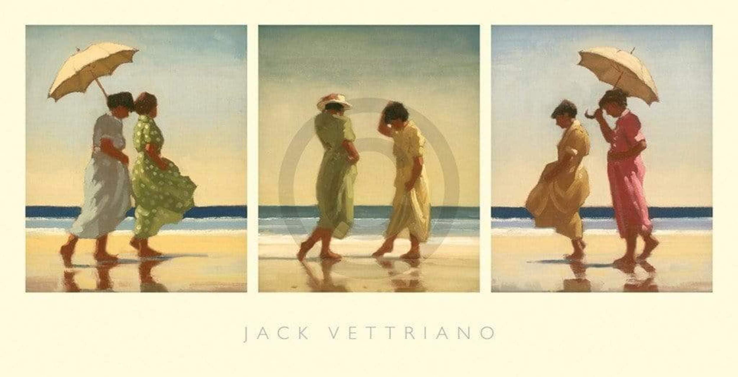 PGM Kunstdruck Jack Vettriano - Summer Days Triptychon 70x36cm