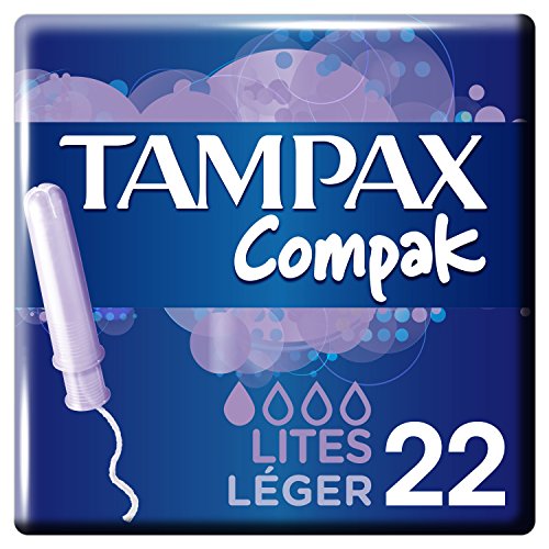 Tampax Compak Light Tampons mit Applikator aus Kunststoff, 22 Stück, 3 Packungen