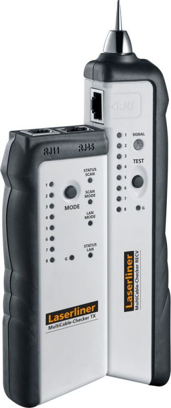 Laserliner LAN CableChecker 083.062A für LAN-, SAT-, TV-, Telefon-, Audiokabel