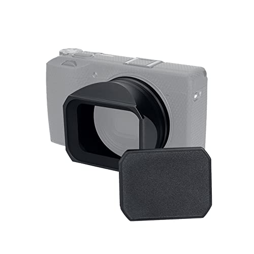 JJC Metall Objektivschutzkappe mit Gegenlichtblende für Ricoh GR III GR3 Digitalkamera, Reduziert Streulicht - Verhindert Reflexionen - Schützt das Objektiv