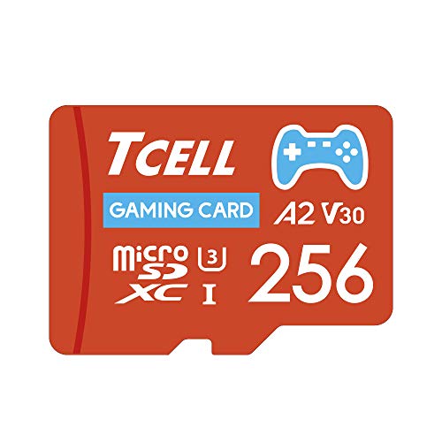 TCELL Gaming 256GB Micro SD Card, Nintendo Switch Compatible, microSDXC A2 USH-I U3 V30 Read 100MB/s Write 80MB/s with Adapter, Designed for Gaming Console