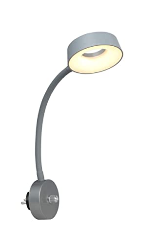 LED Wandleuchte LEHOVO Direct-Plug-In mit Flexo 4 Watt silberfarben Dimmer