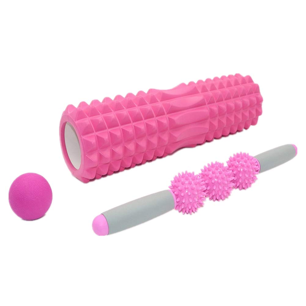 Faszienrolle Faszienroller Trigger Point Foam Roller Große Schaumstoffrolle Hochdichte Schaumstoffrolle Übungsrolle Fitness Roller Turnhallenrolle pink,set2