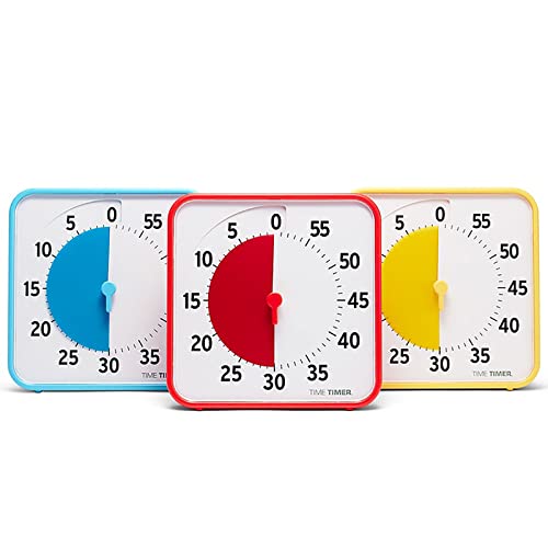 Time Timer Medium Klassenzimmer-Set – 60 Minuten Visueller Timer für Kinder mit Trocken Abwischbaren Aktivitätskarten für Kinderklassenzimmer, Lernzentren und Lehrer-Tischuhr, Grundschule (3er-Pack)