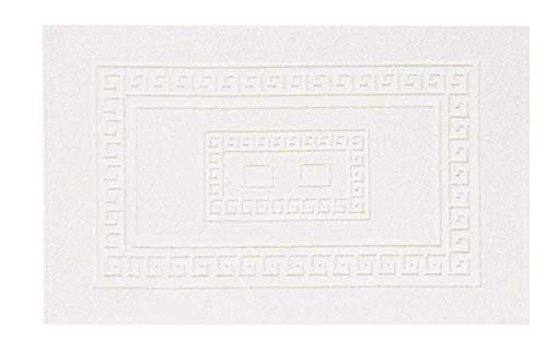 Home Life Bunte,waschbare,hochwertige,rechteckige Badematte aus Baumwolle,klassisch und elegant 60X180 Weiß