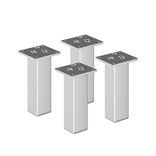 sossai® Exklusiv - Aluminium Möbelfüße | E4MF-N | 4er Set | Höhe: 300mm | Farbe: Aluminium
