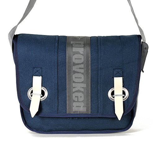 PROVOKED by HAB&GUT, Messenger Bag aus Segeltuch mit Klettband dunkelblau 35 x 30 cm