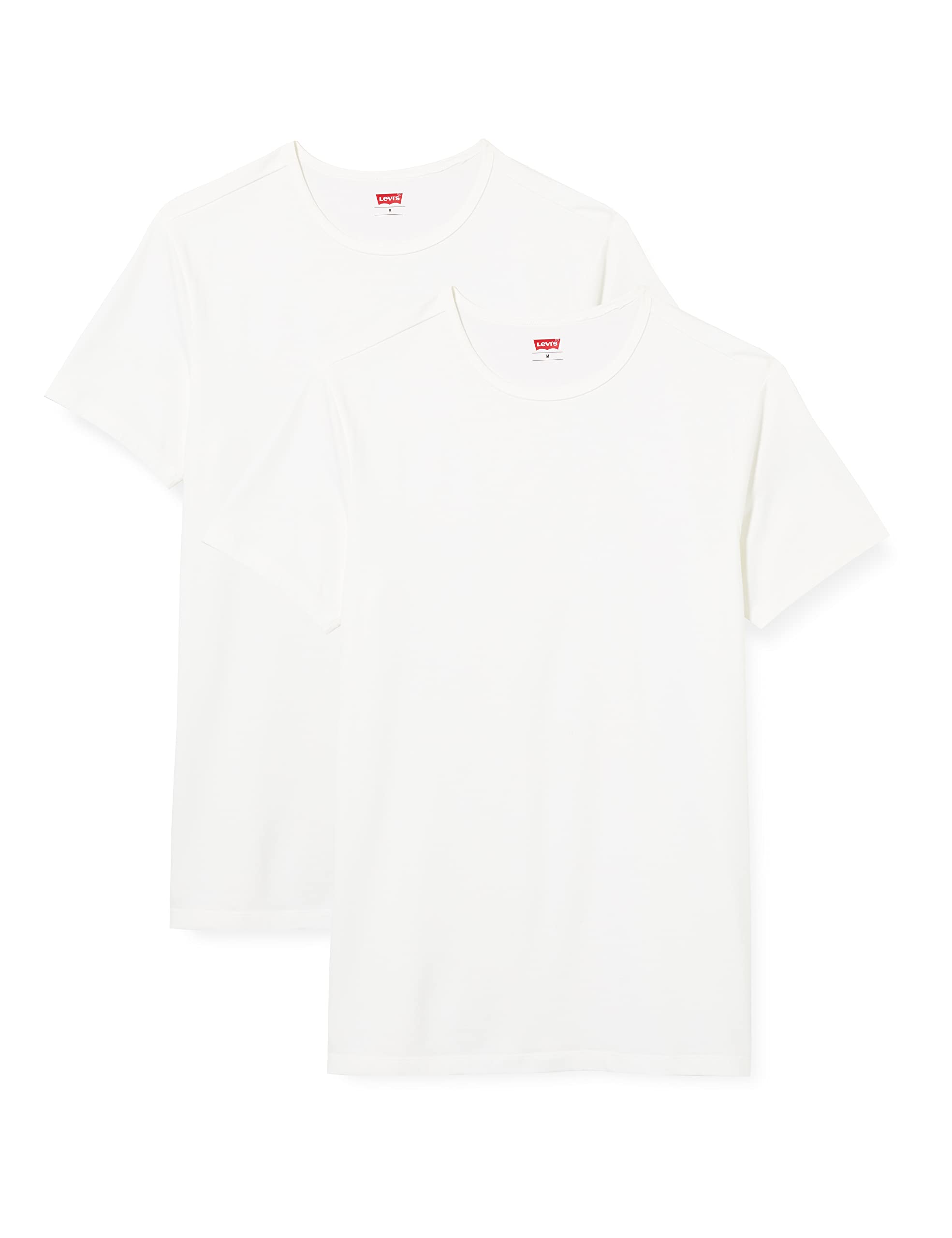 Levi's Herren LEVIS Men Solid CREW 2P T-Shirt,, 2per pack Weiß (White 300), Small
