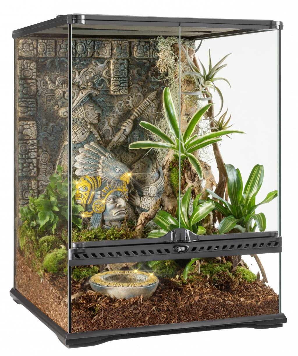 Exo Terra Terrarium aus Glas, im Azteken Design, mit einzigartiger Front Belüftung, 45 x 45 x 60cm