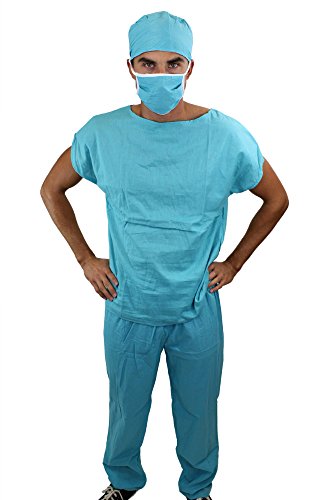 dressmeup DRESS ME UP - K45/48 Dr. Med. Sexy Herrenkostüm Kostüm Scrub Doktor Arzt Chirurg OP-Kittel Gr. 48, M