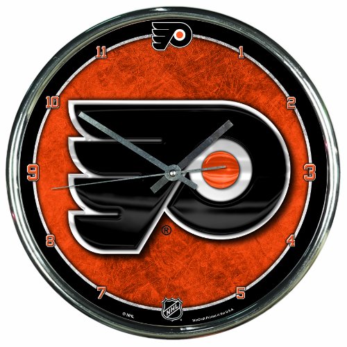 WinCraft NHL Philadelphia Flyers Chrome Clock, 12" x 12"