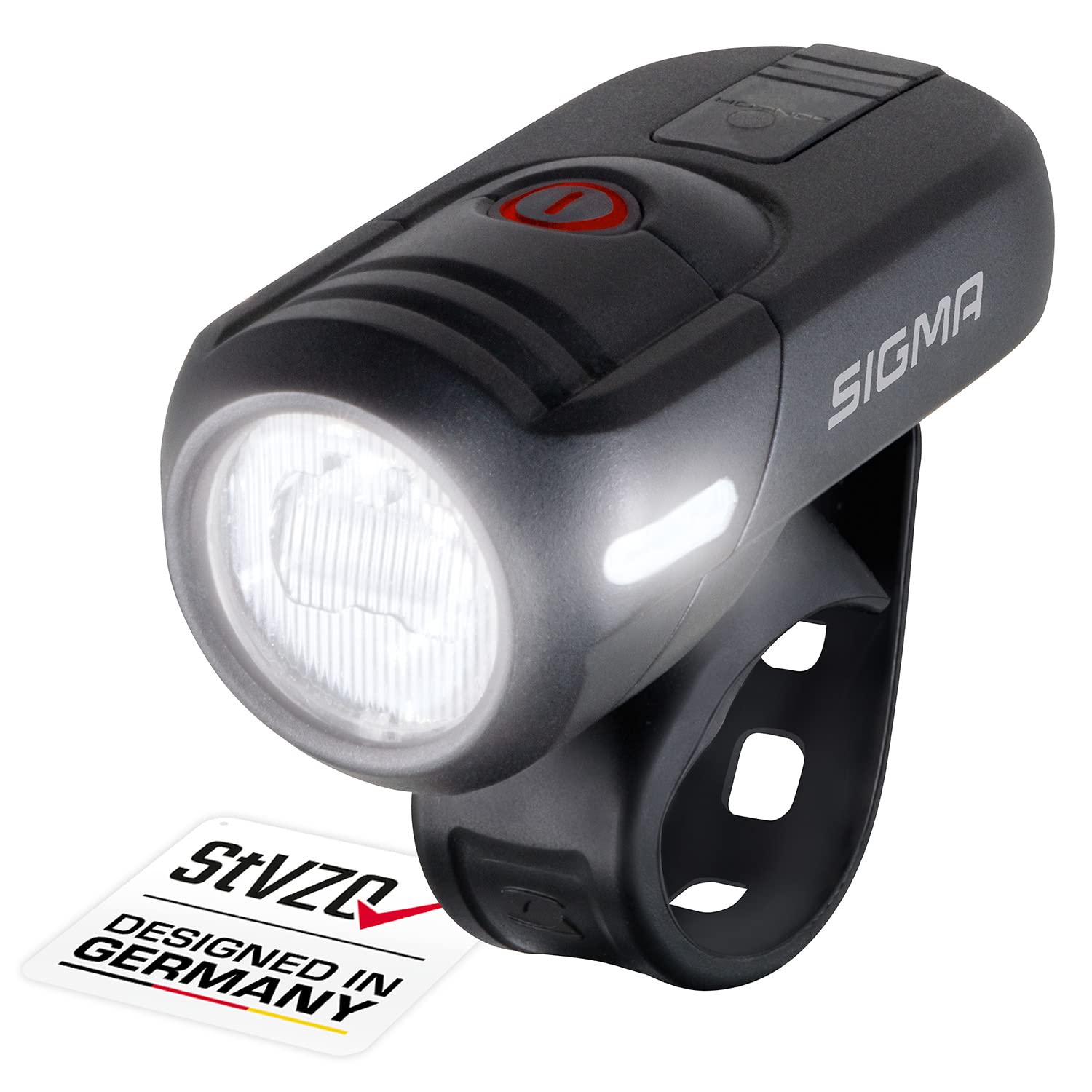 SIGMA SPORT - Aura 45 | LED Fahrradlicht 45 Lux | StVZO zugelassenes, akkubetriebenes Vorderlicht