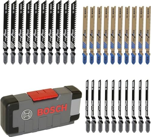 Bosch Accessories 2607010903 Stichsägeblatt-Set Wood and Metal, 30-teilig, Einnockenschaft