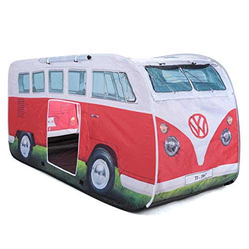 Board Masters VW Collection - Volkswagen T1 Bulli Bus Kinder Pop Up Spielzelt (Rot & Weiß)