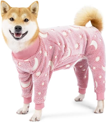Hunde-Pyjama, superweiches Flanell, warm, für den Winter, dehnbar und atmungsaktiv, für mittelgroße oder große Hunde bei kaltem Wetter, Größe XL, B