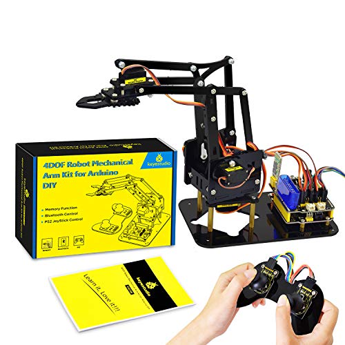 KEYESTUDIO Roboter Bausatz 4-Achsen Servo Steuerung Rollarm, Programmierbare für Arduino Roboter für Kinder und Erwachsene