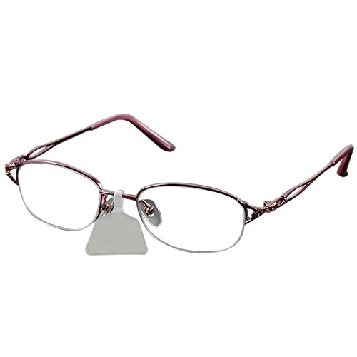 Meijunter Lesebrille Oval Rosa Metall Halber Rahmen Mode Elegant Retro Anti-Müdigkeit Damen Leser Brille 1.0 1.5 2.0 2.5 3.0 3.5 4.0
