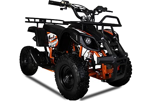 KXD M7 E-Starter 6" 49ccm Quad Mini ATV Miniquad Benzinmotor Kinderquad Kinder Enduro Pocketquad Sportquad Jugendliche Freizeitfahrzeuge Elektroquad Erwachsene Funsport schwarz-orange