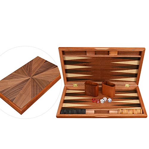 Pevfeciy Backgammon Set - 43.8 X 25.3 X 4.6 cm - Backgammon Holz Hochwertig - Backgammon Aus Holz Spiel - Geschenke Zum 50 Geburtstag Mann,Holzschachfiguren,17 Zoll A