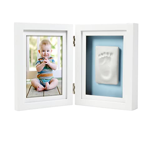 Pearhead P63003 Baby Abdruck Neugeborene Hand/Fußabdruck Foto Rahmen Set mit einer Sauberen Tinten-Auflage, weiß