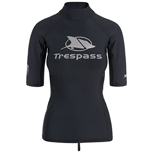 Trespass Azad, Black, M, Rash Guard Top mit UV-Schutz für Damen, Medium, Schwarz