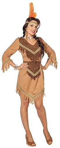 narrenkiste L3200830-48 Damen Langarm Indianerin Indianer-Kleid beige Gr.48