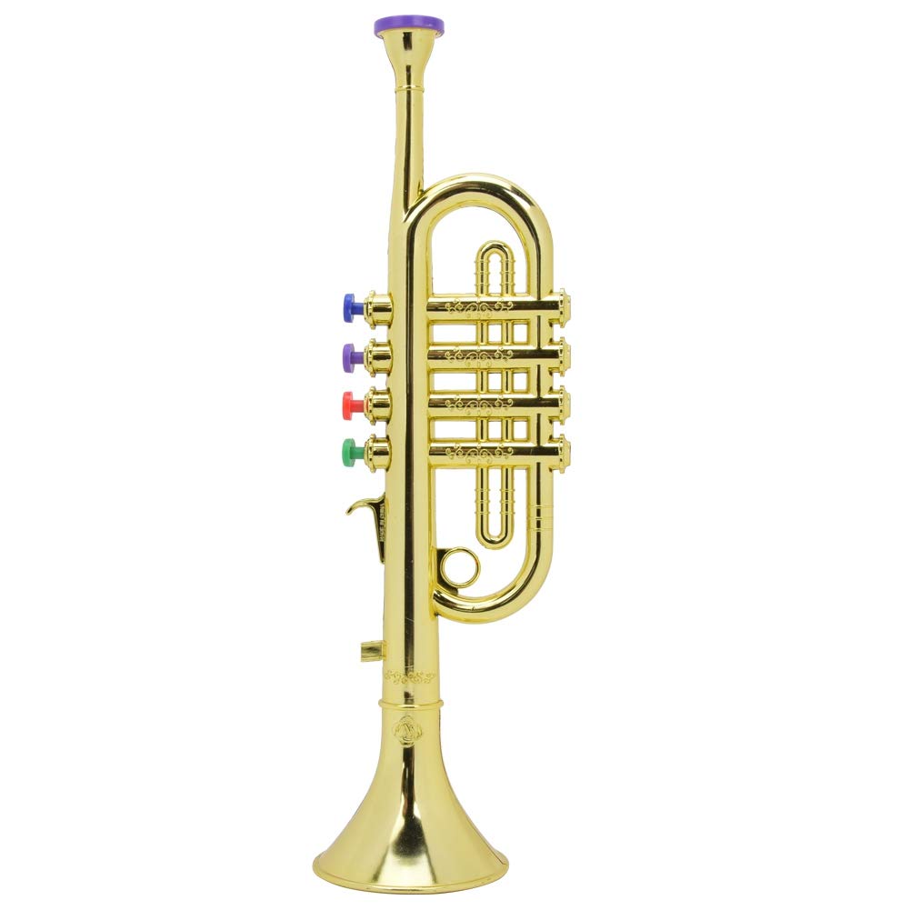 Kinder Wind und Messing Musikinstrumente, Kid Trompete Golden, beschichtet ABS Kinder Preshool Musik Spielzeug Geschenk Blasinstrument