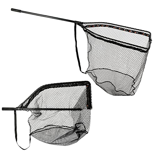Zeck Folding Rubber Net XL 92,5x70x85cm - Hechtkescher zum Spinnfischen auf Hechte & Zander, Angelkescher, Unterfangkescher